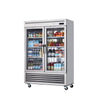 Hakka Brothers 2 Glass Door 49 Cubic Stainless Refrigerator, Proofer, Bottom-Mount Compressor