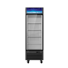 Hakka Brothers 23 CuFt. 1 Glass Doors Refrigerator (Swing), Black, Energy Star Rated