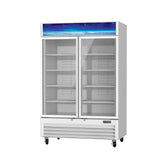Hakka Brothers 49 CuFt. 2 Glass Doors Freezer (Swing), White, Energy Star Rated