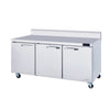 Hakka Brothers 3 Doors All Stainless Work Top Refrigerator - 72" wide, 20 cu/ft., R-290 Refrigerant