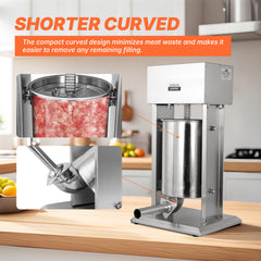 Morgangastro Vertical Electric Sausage Stuffer Maker, 30Lb/15L Large Capacity, Adjustable Speed