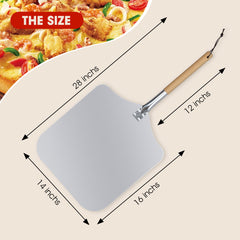 Clivia 14"x 16"x28" Detachable Handle Aluminum Pizza Peel