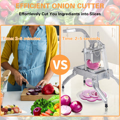 Hakka Commercial Onion Slicer 1/4" 3/16" Manual Fruit Vegetable Cutter Chopper