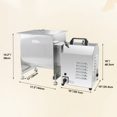 Hakka 40 lbs 20 Liter Capacity Tank Commercial Electric Meat Mixer with Motor