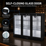Hakka Brothers 330L Back Bar Cooler, 11.6 Cu. Ft. Commercial 3 Glass Door Beverage Refrigerator with 6 Adjustable Shelves, Digital Temperature Control, LED Light & Lock