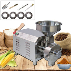 Hakka 2200W Commercial Grain Mill Electric Grain Grinder 30-50kg/h Grain Grinding Machine Stainless Steel Flour Milling Machine for Dry Grains Cereals Coffee Corn Pepper Herb