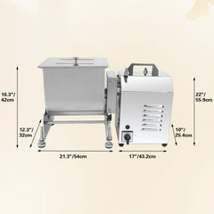 Hakka Electric Tilt Tank Meat Mixer Manual 65lbs 40L Capacity Countertop Machine