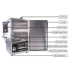 HAKKA Upgraded Commercial Vertical Electric Smoke oven for BBQ Grill Outdoor Indoor Home Cooking Pastrami, Sausage, Bacon, Smoked Chicken, Smoked Pork