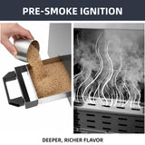 Hakka Bros 2-Layer Electric Smoker with Timer & Temperature Control, 15 lb Capacity