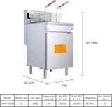 EasyRose 商用燃气油炸锅 5 燃烧器 68-80 磅液体丙烷 150000 BTU，CSA / ETL 认证