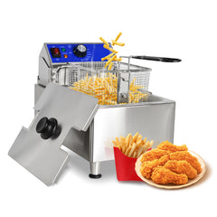 EasyRose 10L Commercial Deep Fryer with Basket 1800W Electric Frying Machine, ETL