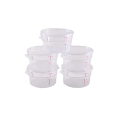 Clivia 2 Qt Commercial Grade Round Food Storage Containers with Lids,Polycarbonate,Clear - Case of 5