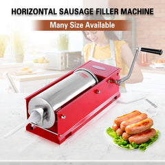 Hakka 11 Lbs(5liter) Sausage Stuffer 2 Speed Steel Horzontal Spray-painted Sausage Stuffer Maker