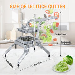 Hakka Commercial Stainless Steel Lettuce Cutter Include 3 Blades(1 * 1", 1 * 1/2", 1/2 * 1/2")