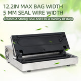 Hakka Commercial Food Sealer Machine, Dual Pumps Chamber Vacuum Sealer for Preserving Meat and Sous Vide, Max. Bag 12.2in Width, Automatic Vacuum Programmable Digital Display,110V 460W