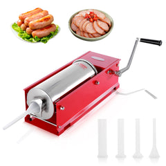 Hakka 11 Lbs(5liter) Sausage Stuffer 2 Speed Steel Horzontal Spray-painted Sausage Stuffer Maker