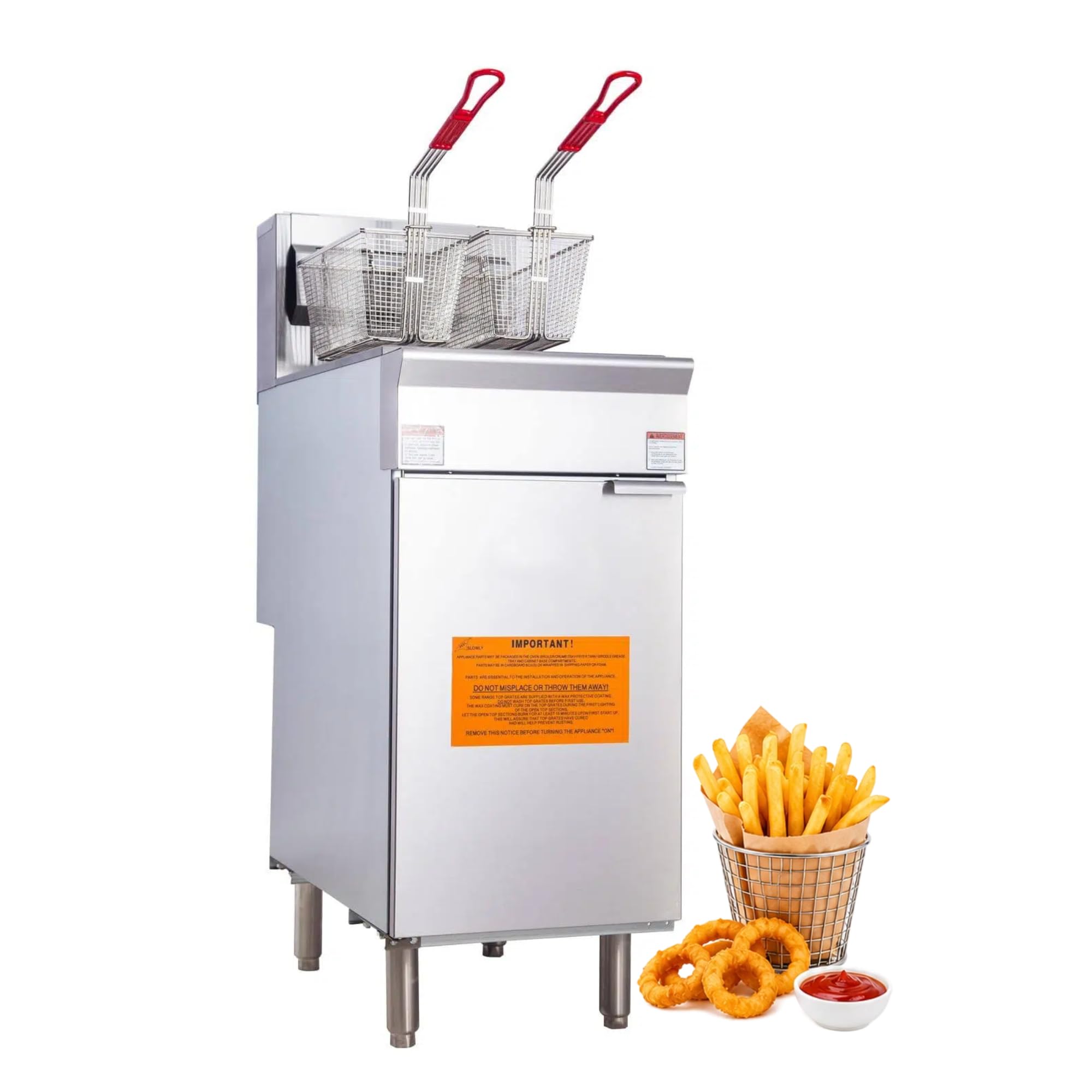 EasyRose 50 Lb Commercial LPG Deep Fryer, 4 Burners, 120,000 BTU, ETL Listed