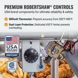 EasyRose 75 Lb Commercial Natural Gas Deep Fryer, 5 Burners, 150,000 BTU Floor Fryer With 2 Baskets, ETL Certified-3
