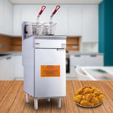 EASYROSE 45lb Commercial Natural Gas Deep Fryer with 3 Burners and ETL Certification