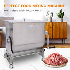 Hakka Commercial 60lbs 30L Meat Mixer Stainless Steel Tilt Tank Sausage Mixer(Official Refurbishment)