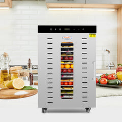 Hakka 16 Layers Commercial Food Dehydrator Stainless Steel Digital Fruit Dryer,1500W