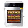Hakka Bros 12-Tray 800W Food Dehydrator, 10.7 sq. ft. Drying Space, 86–194°F Temp, 24H Timer & Glass Door
