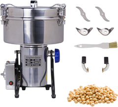 Hakka Grain Mill 2500g High Speed Food Electric Stainless Steel Powder MillSeeds Flour Nut Pill Wheat Corn Herbs Spices Powder Machine，4500W