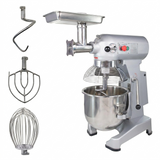 Hakka 30Qt Dough Stand Mixer 3 Speed, 4 Function Stainless Steel Food Mixer with Meat Grinder Head, ETL certified