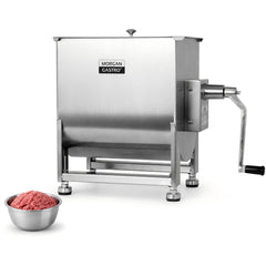 Morgangastro 15L/30 lb Commercial Manual Meat Mixer with Gearbox, Fixed Tank Stainless Steel Sausage & Burger Mixer