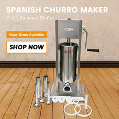 Hakka 7LB/3L Stainless Steel Vertical Sausage Maker,2 in 1 Sausage Stuffer/Spanish Churro Maker (Official Refurbishment)