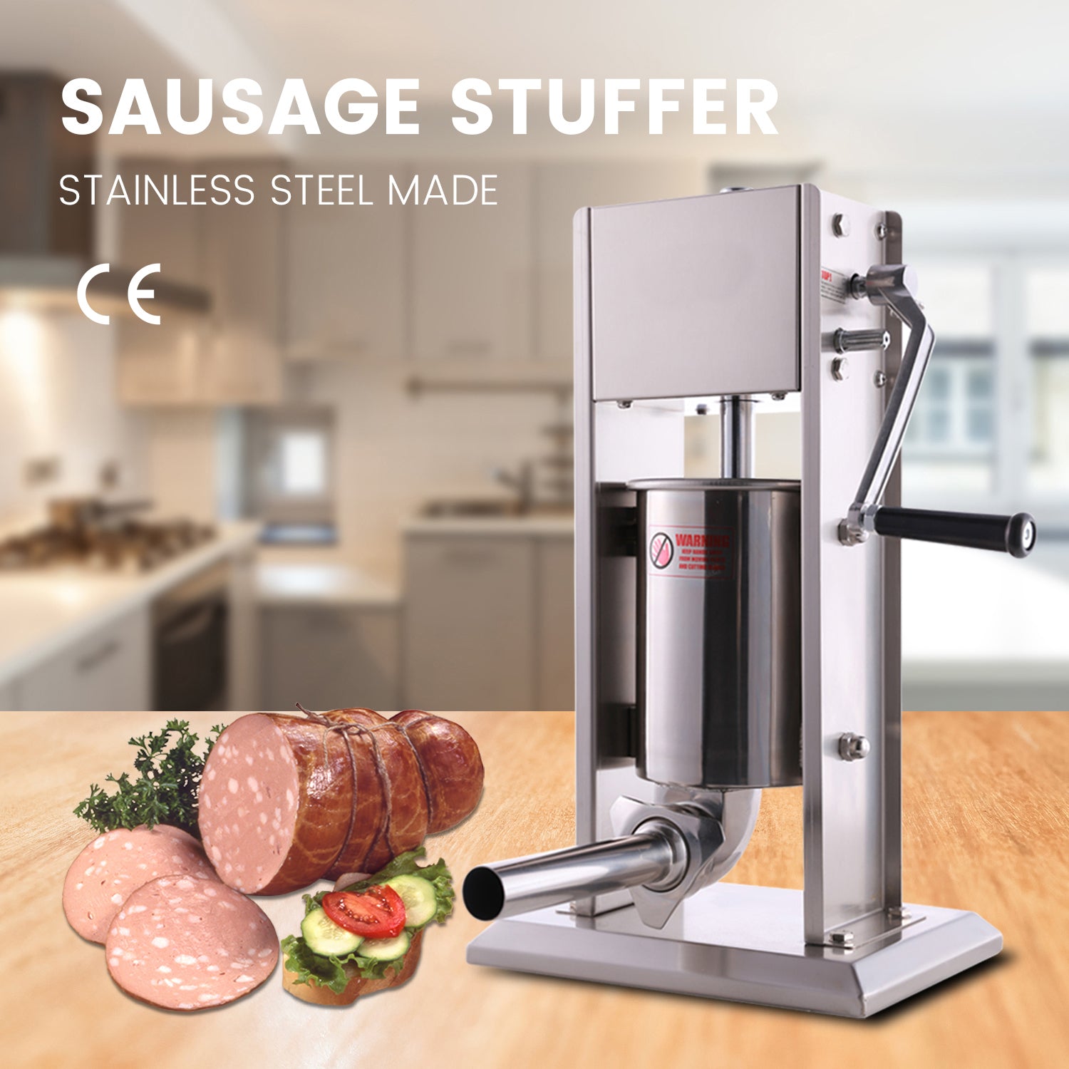 Hakka 3L/7lb Sausage Stuffers and 2 Speed Stainless Steel Vertical Sausage Makers