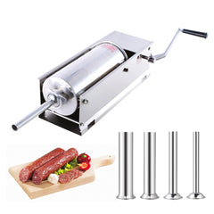 Hakka Horizontal 11LBS 5L Sausage Stuffer Stainless Steel Sausage Meat Maker