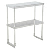 Hakka Brothers 14" x 30" Stainless Steel Double Overshelf  NSF Commercial Deck Prep Table