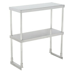 Hakka 14" x 30" Stainless Steel Double Overshelf  NSF Commercial Deck Prep Table