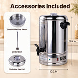 EASYROSE Coffee Urn 65 Cup Coffee Percolator Commercial Coffee Maker with Removable Filter, Perfect For Office, Parties, Catering
