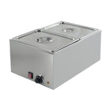 EasyRose 2-Pan Countertop Electric Food Warmer with Lids, 1200W Stainless Steel Buffet Bain Marie