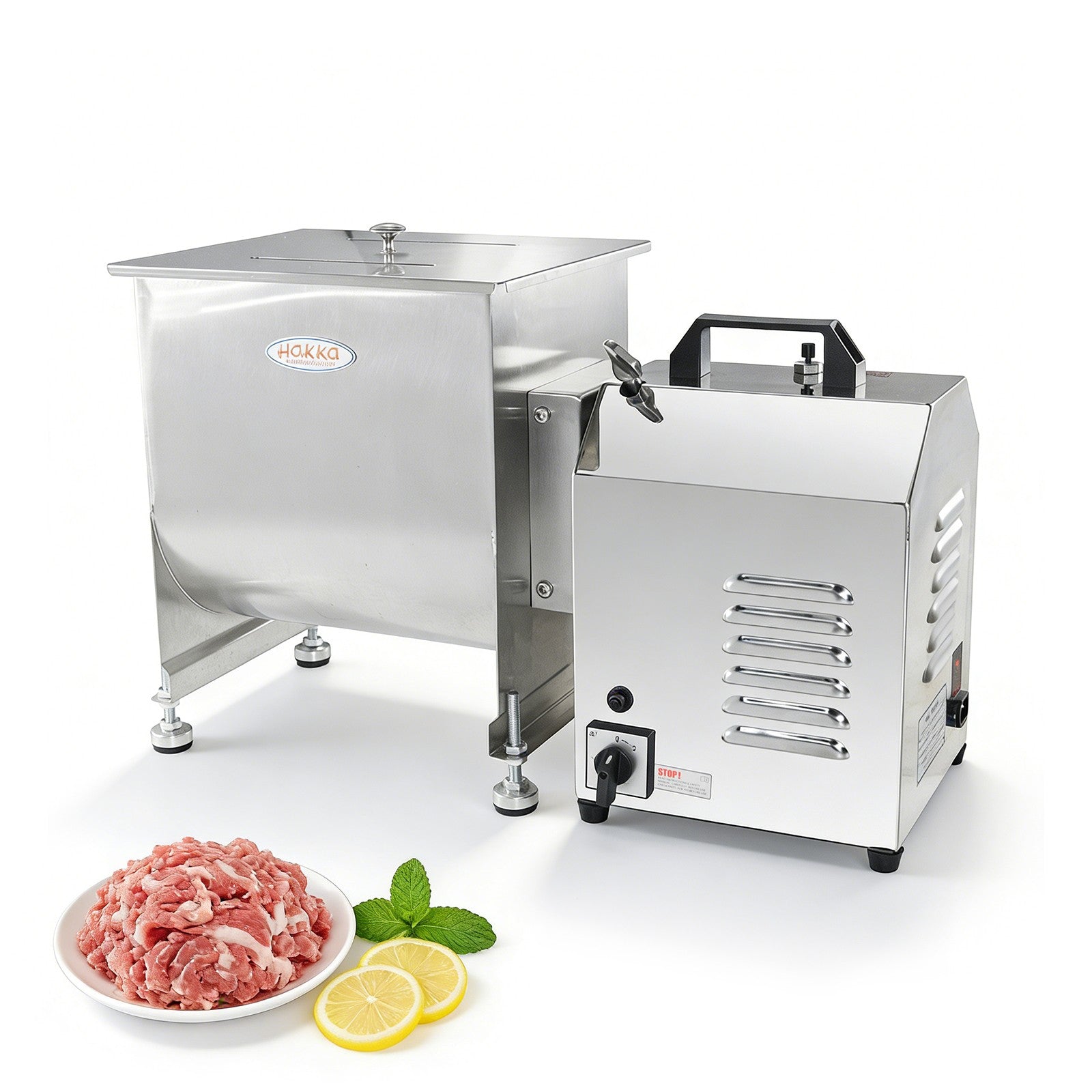 Hakka 7.5L 15 lb commercial electric meat mixer with 300W motor and stainless steel tank