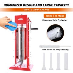 (Official refurbishment)Hakka 15 Lb/7L 2 Speed Vertical Spray-painted Sausage Stuffer