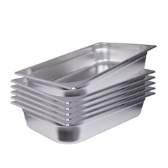 Clivia Hotel Pans Full Size 4inch Deep 1/1 Stainless Steel Steam Table Pans 6Pack