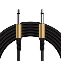 20 Feet Professional Guitar Instrument Cable with Black PVC Jacket Straight 1/4" TS to Straight 1/4" TS for Electric Guitar