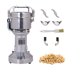 Hakka Grain Mill 200g High Speed Food Electric Stainless Steel Powder MillSeeds Flour Nut Pill Wheat Corn Herbs Spices Powder Machine，1200W