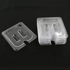 Clivia Polycarbonate Food Pans Lid&Cover, Clear Pack of 6, Disposable Lid,Food Packaging Lid(7 * 6inchs,NOTCHED LID)