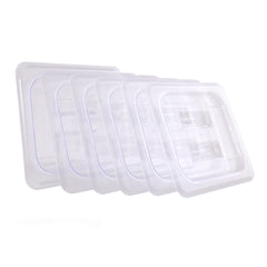 Clivia 6-Pcs Food Pan Lid 1/6 Size Clear Polycarbonate Hotel Pan Cover with handle