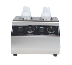 Hakka Commercial Electric Sauce Warmer, Chocolate Sauce Bottle Warmer Butter Cheese Jam Double Dispenser Heating Machine 30～80℃ Adjustable, Come with 2 Squeeze Bottles(UK)