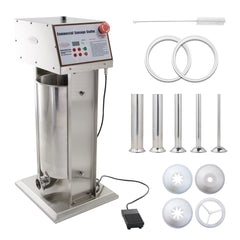 （Official refurbishment）Hakka Commercial 30LB Stainless Steel Electric Sausage Stuffer and Vertical Sausage Maker