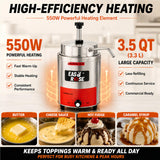 EasyRose 3.5 Qt Nacho Cheese Dispenser Warmer, 550W Electric Sauce Warmer with Pump