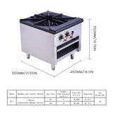 EASYROSE Single Burner Natural Gas Stove 18" Gas Hot Plate Commercial Stove Top Countertop Gas Range 76,000 BTU, ETL Listed