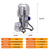 Hakka Grain Mill 300g High Speed Food Electric Stainless Steel Powder MillSeeds Flour Nut Pill Wheat Corn Herbs Spices Powder Machine，1500W