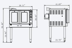 EASYROSE Commercial Convection Oven Single Deck Natural Gas Commercial Ovens for Bakery Kitchen Restaurant, 60,000 BTU