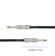 10 Feet Professional Guitar Instrument Cable with Noble Black Tweed Coat Straight 1/4 Inch TS to Straight 1/4 Inch TS